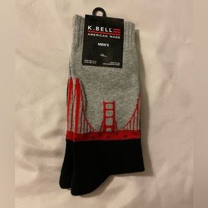 K. Bell NWT men’s socks San Francisco Golden Gate Bridge design
